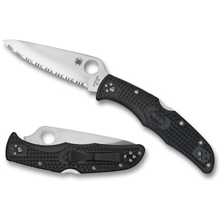 Spyderco 2024 Spyderco Endura 4 Lightweight Black Serrated SPY-C10SBK